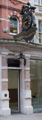 BCS London entrance with clock